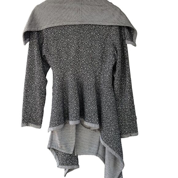 Alembika Knit Sweater Jacket Size 8 10 (2) Side Tie Black Shawl Collar Artsy - Picture 6 of 9